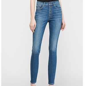 Express High Waisted Hyper Stretch Button Fly Skinny Jeans